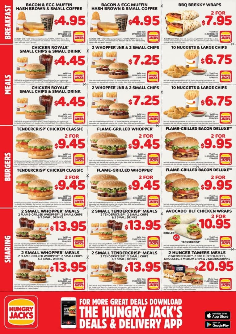 Greasy Deals Hungry Jacks Coupons The Boardstore Blog